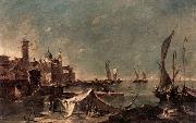 GUARDI, Francesco Landscape with a Fisherman-s Tent oil painting artist